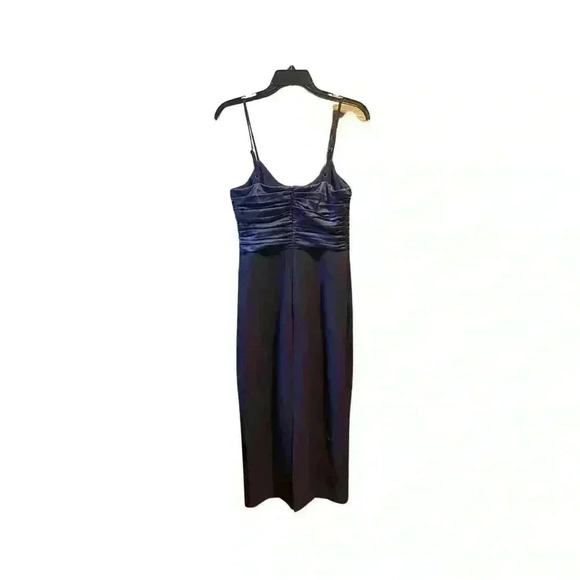Likely Navy Blue Steph Ruched Satin & Crepe Midi-Dress - Picture 6 of 12